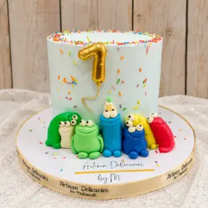 Little Monsters First Birthday Fondant Cake