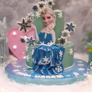 Winter Princess Snowflake Fondant Cake