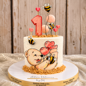 Bee Happy First Birthday Signature Cake
