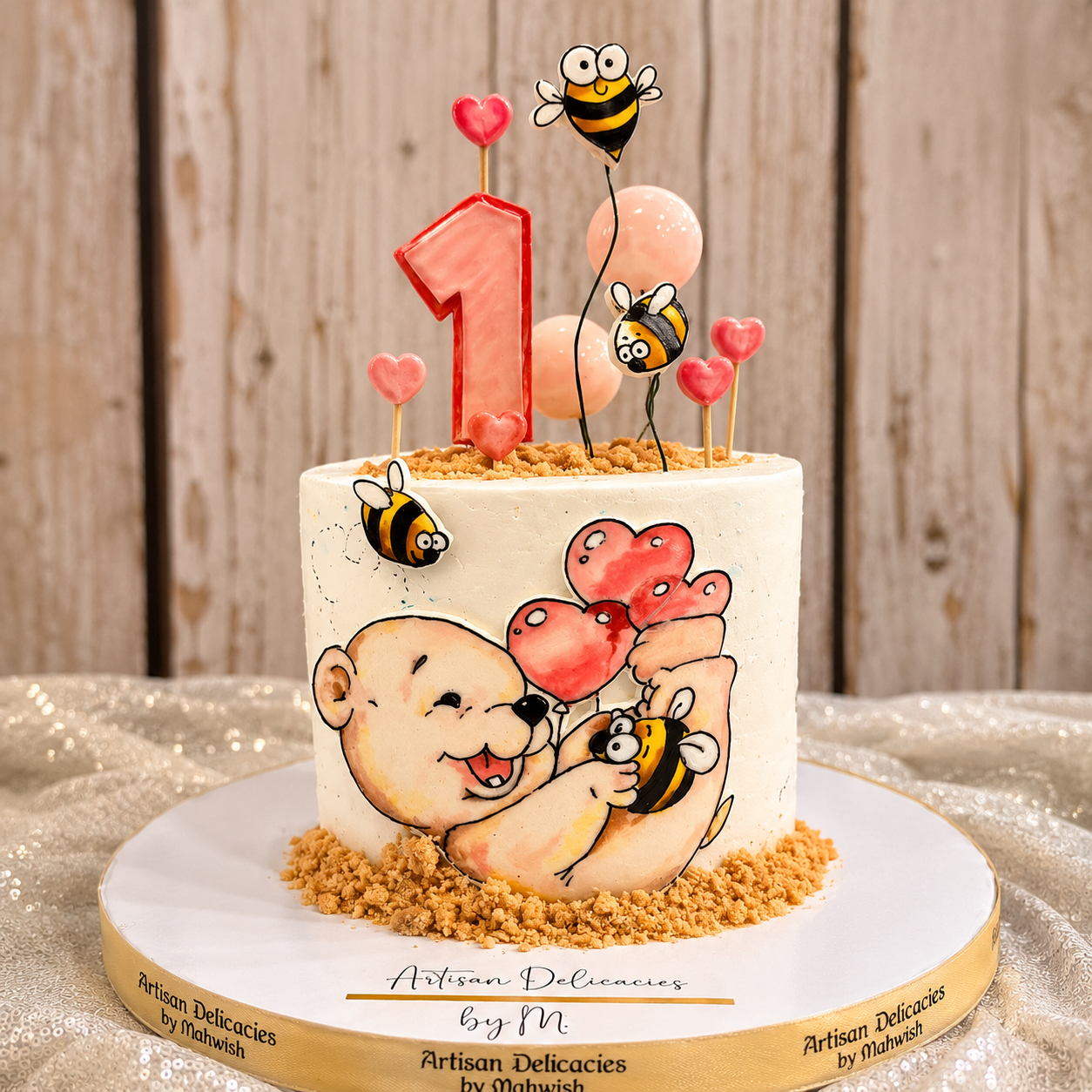 Bee Happy First Birthday Signature Cake